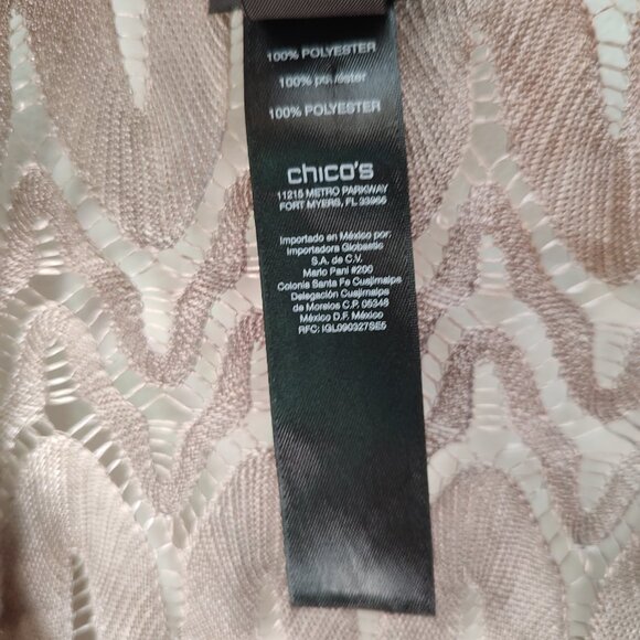 Chico's Travelers Collection sz 0- S/4 open front flame stitch jacket 3/4 sleeve - Picture 3 of 10